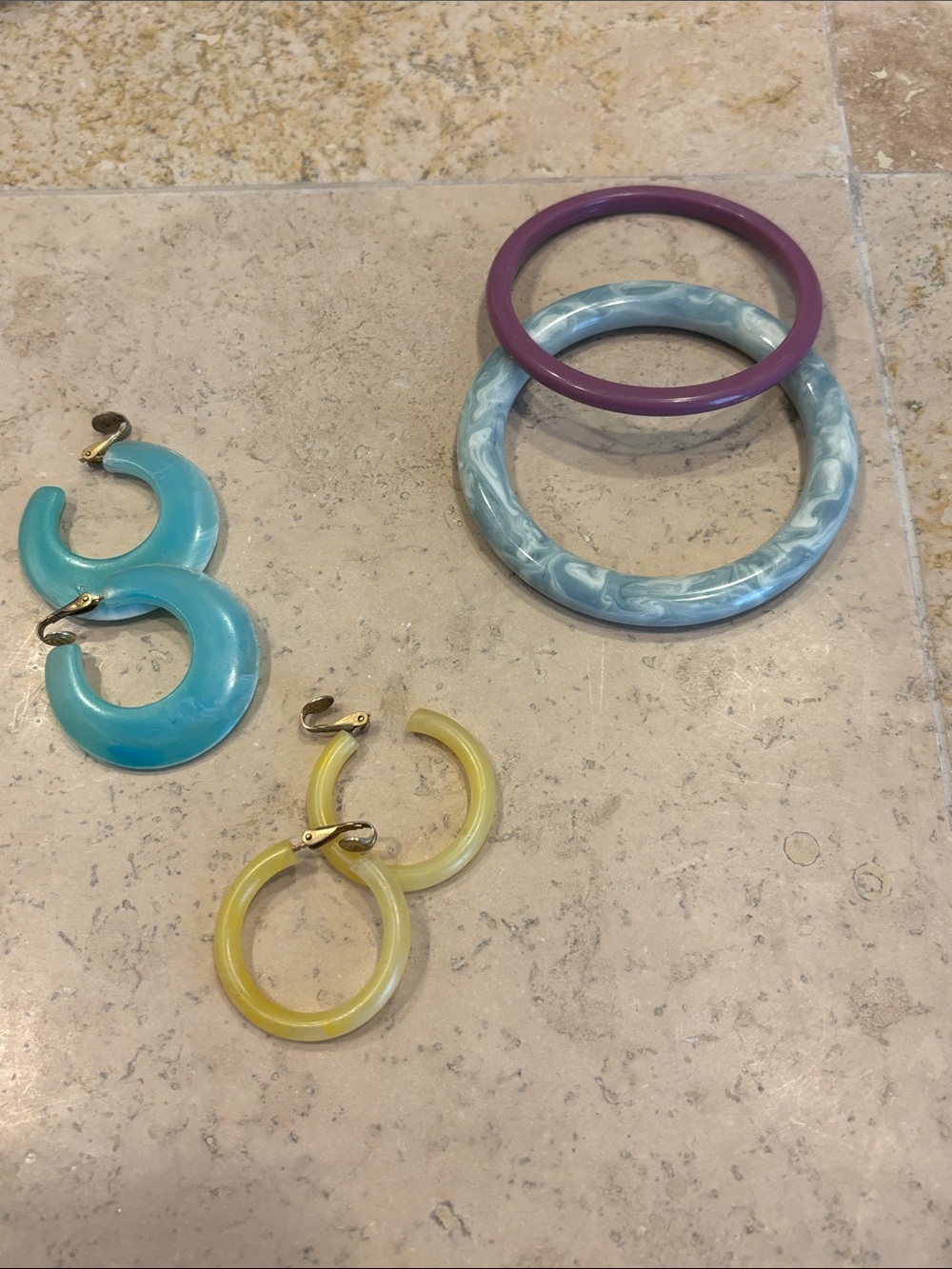 Mixed Lot Vintage Lucite Resin Earrings and Bangles